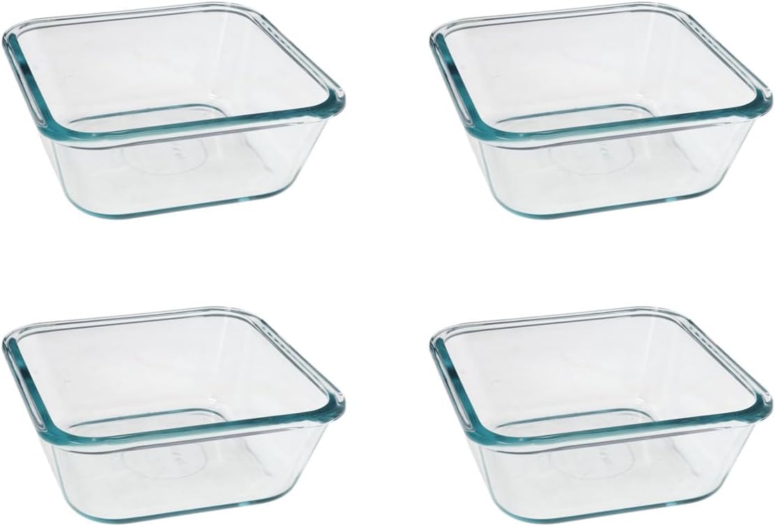 4-Cup Glass Containers, 4-Pack (Made in USA)